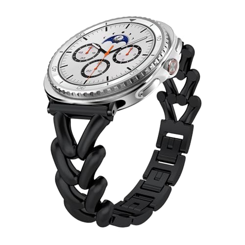 #Commissioniguadagnate<br>Cinturino in Metallo Compatibile con Braccialetto Samsung Galaxy Watch 8 40mm/44mm Uomini Donne Regolabile Metallo Cinturini di Ricambio per Samsung Galaxy Watch 8 Classic 46mm 2025 - Nero