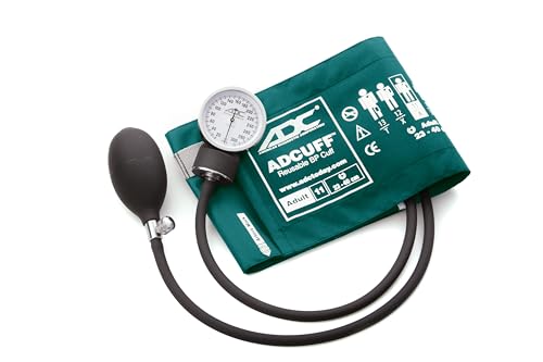 ADC 760TL Prosphyg Model 760 Pocket Aneroid Sphygmomanometer with Adcuff Nylon Blood Pressure Cuff, Adult, Teal