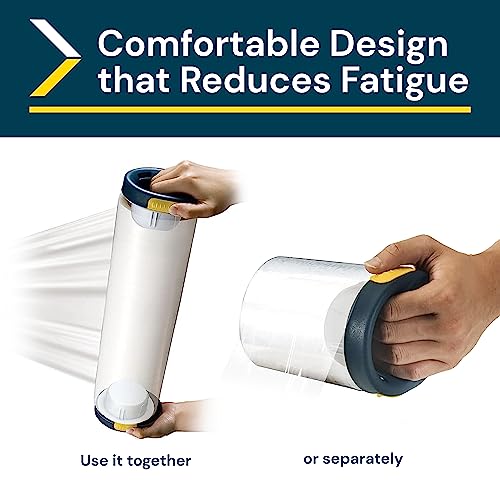 Excell Handschonender Stretchfolienspender mit Bremse für 7,6 cm Kernfolie, Stretchfolienspender, Wickelgriff mit Bremse für Fabrik, Geschäfte und Lager (Bremse-Edition)