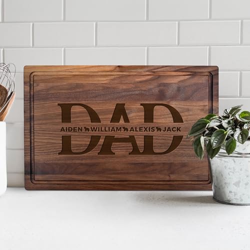 Tabla de cortar personalizada para papá, regalo para el Día del Padre, tabla de madera personalizada con diseño 'Dad' miniatura 1