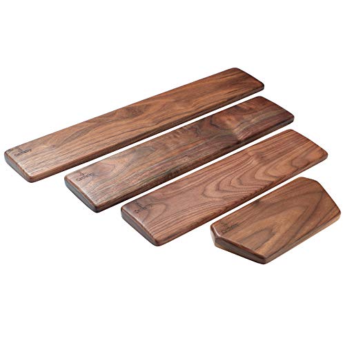 Wooden Keyboard Wrist Rest, Keyboard Wooden Palm Rest，Keyboard Wrist Rest Pad, Walnut Wrist Rest, Solid Wood Mouse Pad Wrist Guard, Wrist Rest Pad, Wrist Pad For Keyboard, (Black Walnut, 14.2In) #TOP2