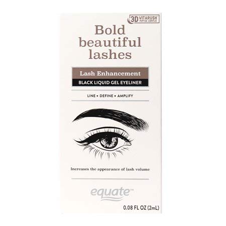 Equate Lash Enhancement Black Liquid Gel Eyeliner with 3D VitaRush Peptide Complex