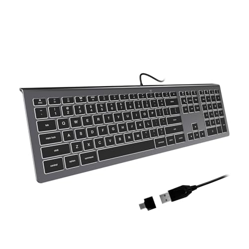 B.FRIENDIT(�r�[�t�����h�f�B�b�g) �o�b�N���C�g�t���L��USB�L�[�{�[�h ���K�ȐÉ� ���^�t���b�g�`���R���[�g/�V�U�[�L�[ ��v�ȃE���g���X���� MacBook Pro/Air�AiMac�AMac mini�A�m�[�g�p�\�R���p - �u���b�N�O���[