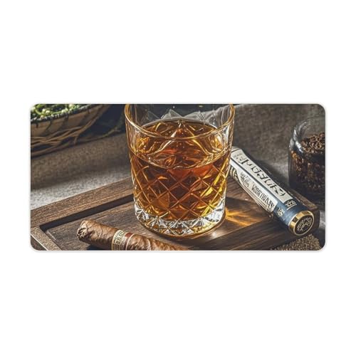 Cigar & Whiskey Desk Mat Non-Slip Rubber Gaming Mousepad