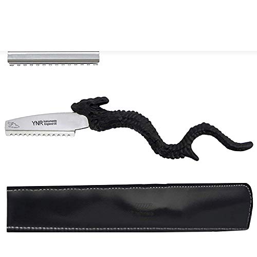 YNR PRO Hair Cutting Trimmer Razor, Hairdressing Styling Razor Hair Shaper Hair Thinning Combs Texturizer (Dragon Black)