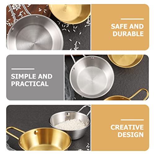 Veemoon Camp Cup Bowl 3Pcs Korean Traditional Bowls Rice Wine Bowl With Handle, Stainless Steel Soup Bowl Salad Bowl Noodle Bowl For Home Tavern Hotel Party Banquet Dinner Metal Sauce Bowl #TOP6