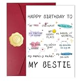 NPCSWXQ Lustige geburtstagskarte für beste Freundinnen,(Klappkarte mit Umschlag und Aufkleber) Happy Birthday kart ...