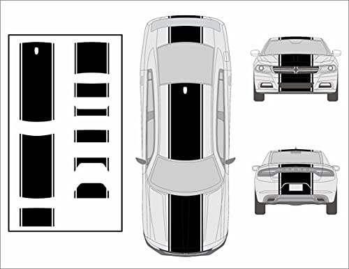 Fusion Decals - 24  Racing Stripe w Pins [28 ] - Compatible Replacement for - Dodge Charger 2011 to 2022