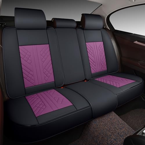 Image of GXT Bench Seat Cover, Premium Faux Leather Bench Seat Covers for Trucks - Universal Fit for Most Sedans SUV Pick-up Truck, Durable for Long Lasting Protection(Black and Purple)