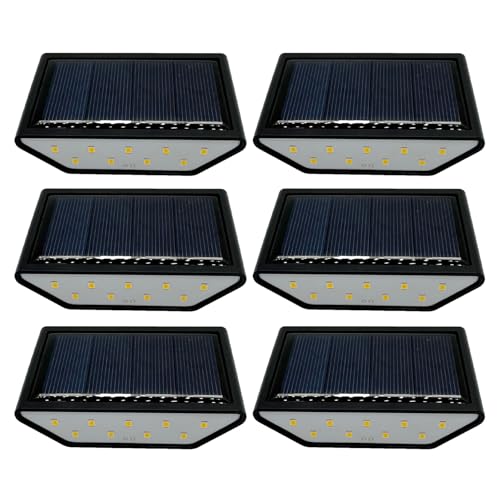 Smiling Shark ソーラーライト ST01【2025新設計・2面発光・長時間点灯】 光センサーライト 屋外照明 太陽光発電 暖白色 1000mAh 最大12時間連続使用 夜間自動点灯 自動充電 電気代0円 IP65防水 長寿命LED 両面テープ付き 取付簡単 小型 多場面適用 屋外階段/デッキ/通路/庭/玄関 ガーデンライト アンビエントライト 防犯ライト 日本語取扱説明書 6個入