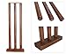 Naqqash Sports Wooden Cricket Wicket Stumps Multi-Surface Placement with Wood Base. 3 Wickets and 2 Bails (Solid Wood)