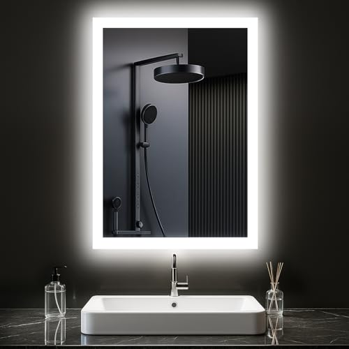 PESENXAN Badezimmer Spiegel mit Beleuchtung 50 x 70cm, LED Bad Spiegel mit...