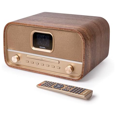 Roxel Amber Retro HiFi System with CD Player Cover