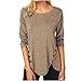 Womens Tops Round Neck Button Side Tunic Blouses Casual Long Sleeve Shirts Fall Fashion Pullover Top Y2K Sweater
