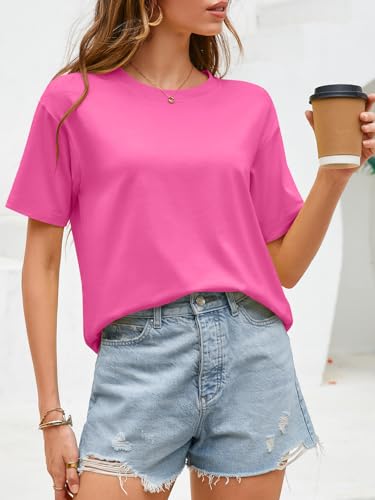 Image of UNCLECAT Womens Short Sleeve Crop Tops Summer Basic Cropped T Shirts | Workout,Casual,Crew Neck Tee,Boxy Loose Fit,Cotton Trendy Clothes