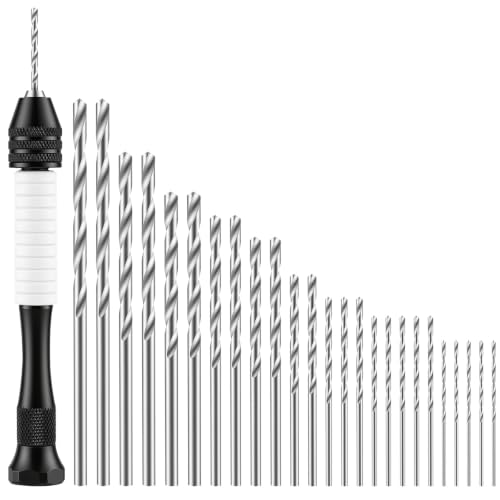 OSDUE Mini Taladro de Mano, 26 Piezas Micro Taladro Manual con 25 Brocas