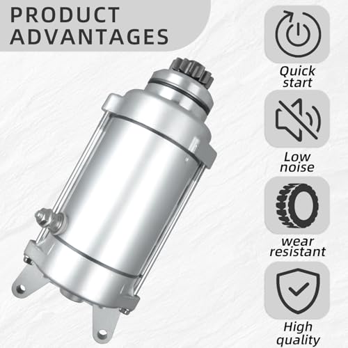 Image of Starter Motor Compatible with Yamaha V Star 1100 Silverado 02-09 Classic 00-09 Custom 99-09 Virago 99-99 XVS1100AT XV1100 5EL-81890-01-00 18748 SMU0305 18748N