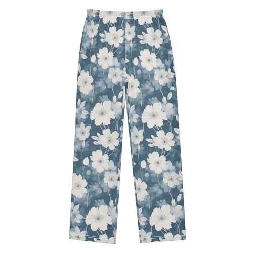 Boho Garden Flower Long Pajama Pants Elastic Waist PJ Bottoms with Pockets S A1109242