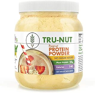 Tru-Nut Peanut Protein Powder (19 Servings, 24 oz Jar) - 20g Plant Protein