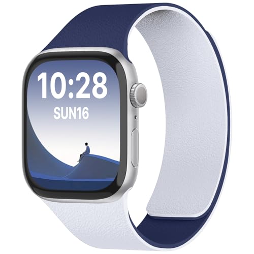 Image of Fullmosa Sport Magnetic Silicone Bands for Apple Watch 49mm 46mm 45mm 44mm 42mm, Fashion Lychee iWatch Strap for Apple Watch Ultra3 /2 /1 SE3 /2 /1 Series 11 10 9 8 7 6 5 4 3 2 1