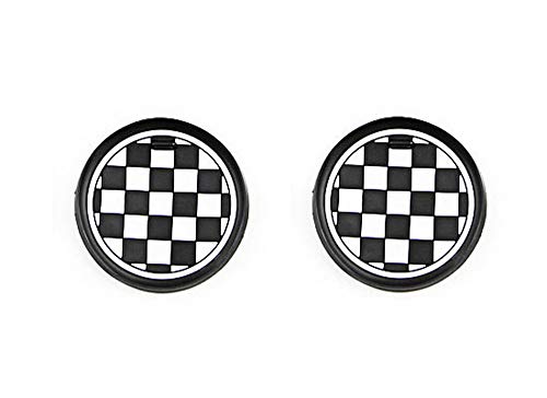 image for iJDMTOY (2) 73mm Checker Pattern Silicone Cup Holder Coasters Compatib