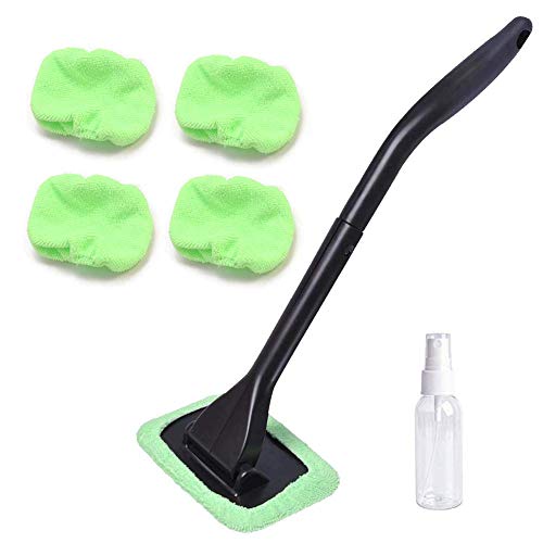 STEVE YIWU Car Window Cleaner, Windshield Cleaning Tool Auto Glass Cleaner Wiper Cars Interior Exterior Window Glass Cleaning Tool, Come with 5 Pads Washer Towel and 30ml Spray Bottle, Use Wet or Dry