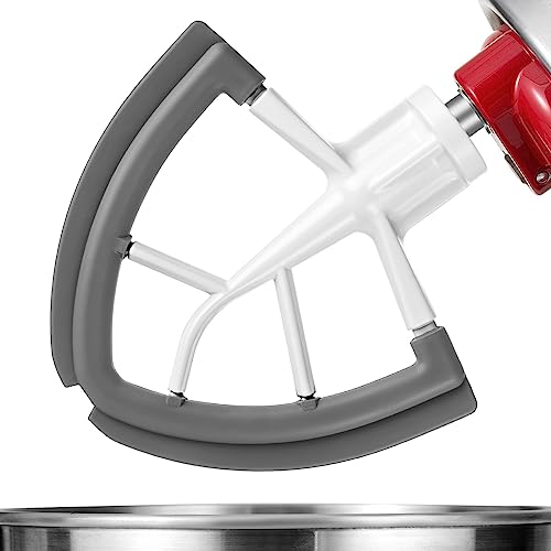 Flex Edge Beater For Kitchenaid Mixer Accessory,Kitchen Aid Attachments For Mixer,Fits Tilt-Head Stand Mixer Bowls For 4.5-5 Quart Bowls,Beater With Silicone Edges,Grey by ABTER - Used condition - US$10.79