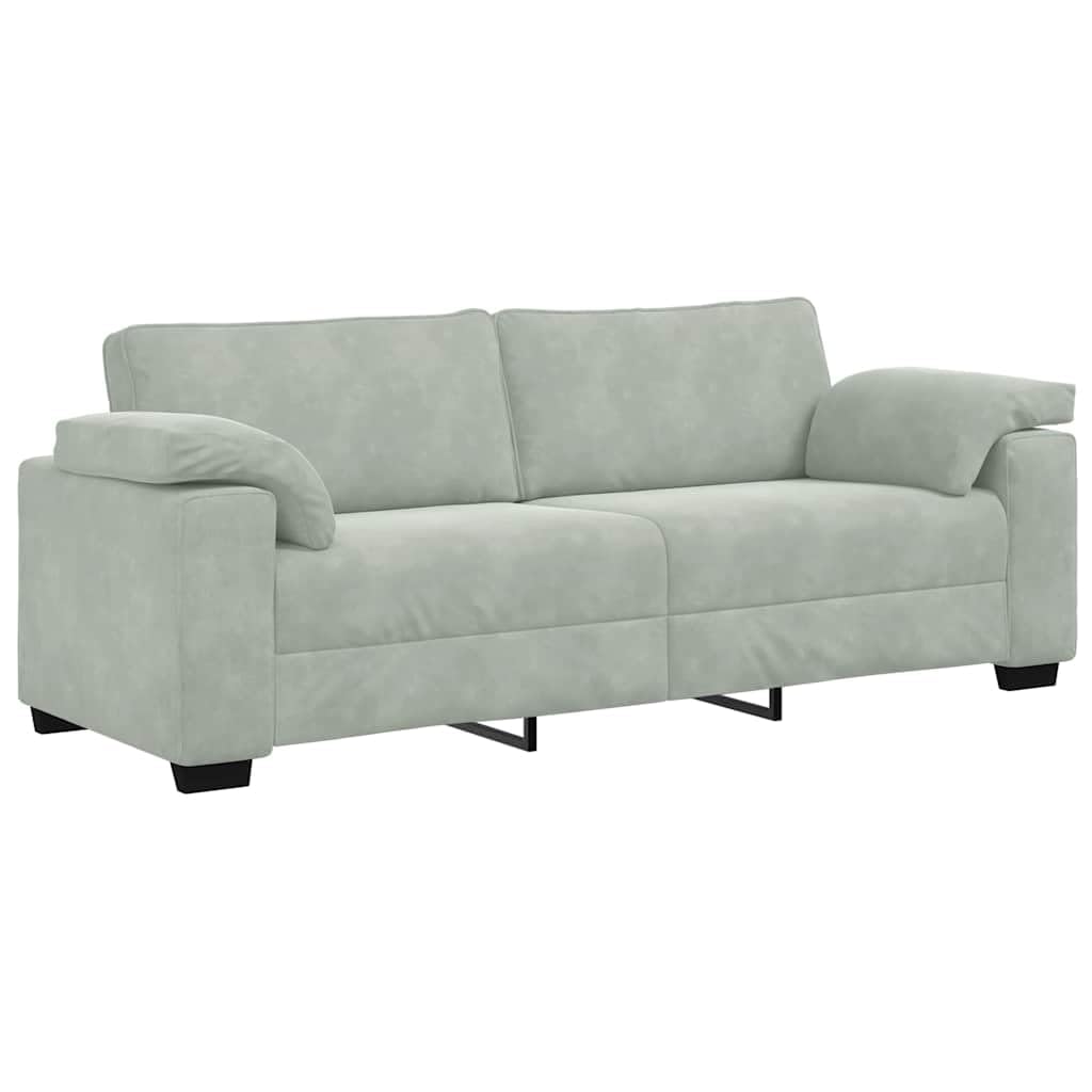 vidaXL Divano a 3 Posti Grigio Chiaro 220x77x82 cm in Velluto, Divano, Divano a 3 posti, Divano in Velluto, Divano, Divano a Tre posti