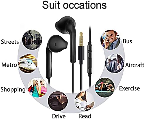 3 Pack Wired Earphones In Ear Headphones Earphones Wired Earbuds Noise Isolating Headset With Microphone remote sound control Compatible With iPhone Samsung Huawei Android Smartphones Tablets Laptops