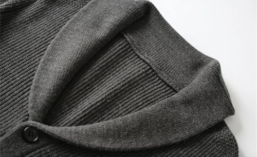 Solid Color Casual Lapel Single-Breasted Simple Slim Fit Men's Wool Knitted Cardigan2