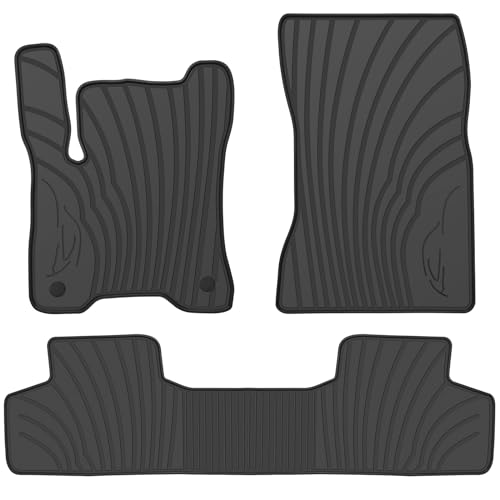 Lwope Car Floor Mats Custom Fit for Mercedes Benz EQB 250 300 350 2022-2025 Full Black Rubber Auto Liner Mats All Weather Protection Odorless