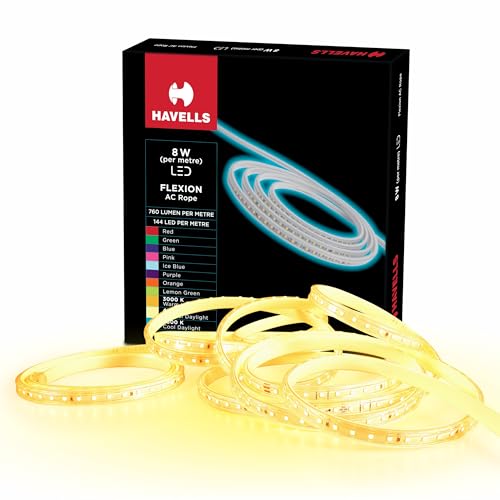 HAVELLS Flexion Plug n Play 5m LED Rope Light 96LED/Meter Strip |...