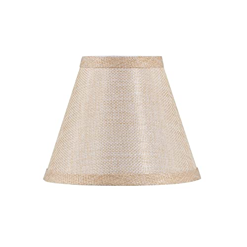 Image of Aspen Creative 51020-2, Hardback Empire Transitional Clip-On Chandelier Shade, Gold Linen Texture Fabric, 3 inch Top x 6 inch Bottom x 5 inch Slant, Set of 2