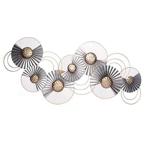 Metal Art Wall Decor, Metal Wall Art Decor for Bedroom, Silver and Gold Metal Wall decor, Wall Art for Dining Room, Modern Wall decor, Large Dining Room Wall Decor, Kitchen Wall 3D Artwork, 47.5"x22"