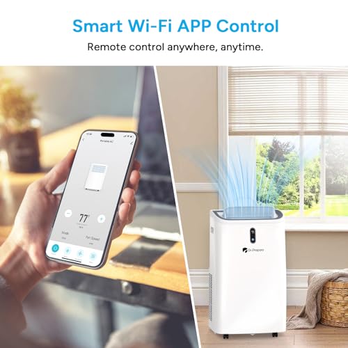 Image of DR.PREPARE 14,000 BTU Portable Air Conditioner with WiFi Enabled, Cooling, Dehumidifier, Fan & Sleep Modes 4-in-1 Portable AC w /Remote Control & 67'' Window Kit, Cools Up To 700 sq. ft, 1-24H Timers