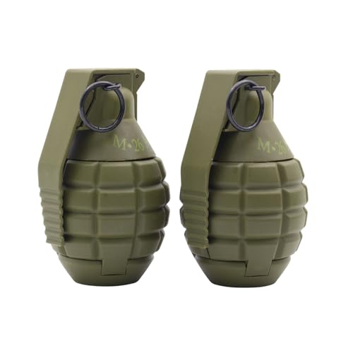 Zhongren CS Hand Grenades Toys Model Toy Spring Powered Impact for Battle Games Tactcial Airsoft Paintball (M26-Green*2PCS)