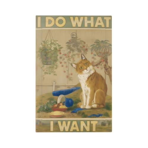 Decorative Light Switch Cover Plate Rustic Funny Cat Gardan Plant 1 Gang No Device Single Blank Outlet Covers Wall Plate Cover Switchplate Electrical Faceplate for Home Decor