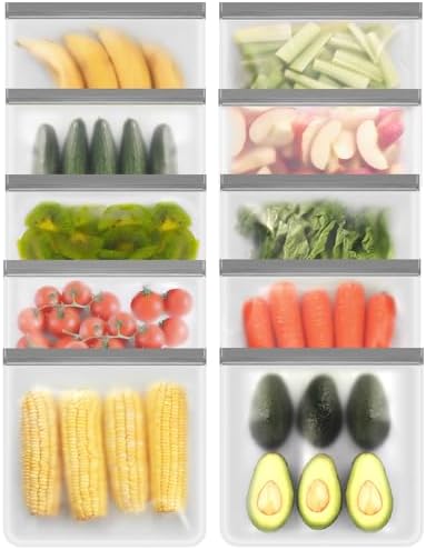 Reusable Freezer Bags, 10 Pack Reus...