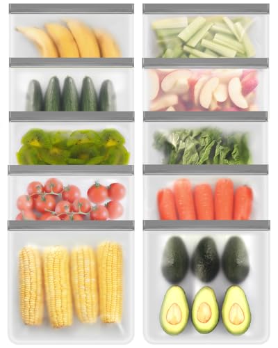 Reusable Freezer Bags - 10 Pack Quart Bags BPA Free,