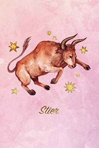 Stier: Liniertes Stier Notizbuch Tagebuch Notizheft | 120 Seiten | Din A5 | Schönes Steinbock Design (Horoskop-Notizbücher)