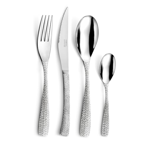 PRADEL ESSENTIEL - Ménagère 24 couverts de table pour 6 personnes - Fantaisie - Acier inoxydable...