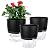 Vanavazon 6 Inch Self Watering Planter Pots for Indoor Plants, 3 Pack African Violet Pots with Wick Rope-Black