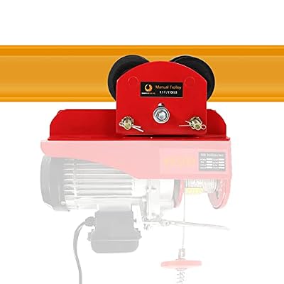 BEAMNOVA Manual Trolley for I-Beam Push Overhead Geared Hoist for PA200 PA250 PA300 PA400 PA500 Electric Hoist with Wide Flange, Heavy Duty 4 Wheels, 0.5 Ton 1102 LBS Capacity