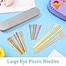 30PCS Plastic Large Eye Sewing Needles, 3 Size Yarn Needle Set, Colorful Big Eye Blunt Sewing Needles, Weaving Needles with Storage Box for Knitting Crocheting