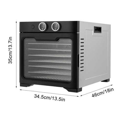 Dörrautomat, 800 W Edelstahl Dörrautomat 8 fach mit Temperaturregler (20 °C – 90 °C), 24 Std. Zeitschaltuhr, für Lebensmittel Fleisch Früchte Gemüse – Bild 4