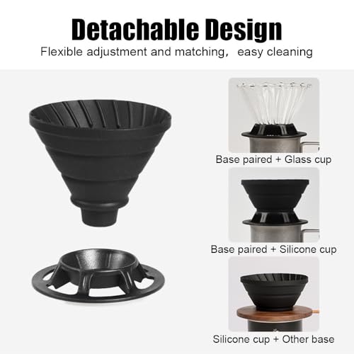 Goutteur à café pliable réutilisable silicone pour camping bureau maison