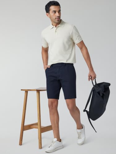 Image of XYXX Men's Element Chino Shorts | Solid Straight Fit | 100% Cotton with Dual Pockets & Plus Sizes