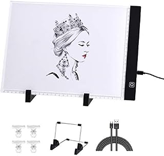 [3 in 1] Light Box for Tracing with Detachable Stand & Clips, Light