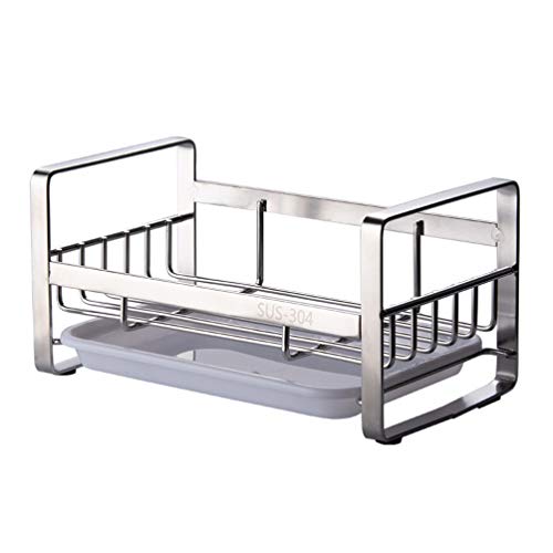 Cabilock Suporte de esponja pequeno organizador para pia de cozinha de aço inoxidável para escova de