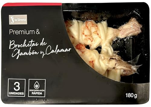La Sirena Brochetas Gambón y Calamar, 200g (Congelado)